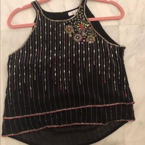 Parker black beaded top